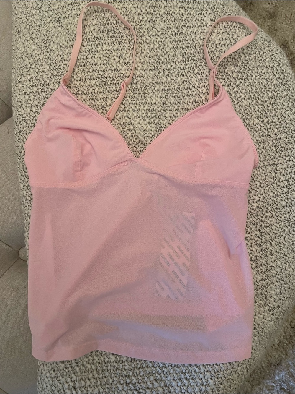 Urban Outfitters Pale Pink Mesh Cami Top